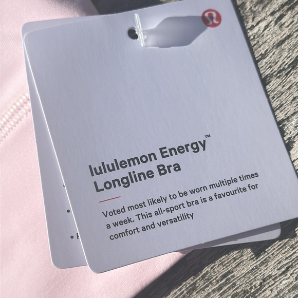 lululemon athletica Lululemon Energy Longline Bra Size 10 Flush Pink FUSP NWT - Picture 4 of 9